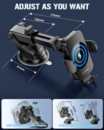 Wireless Car Charger, Fast Charging Phone Holder 3 in 1 Phone Mount Auto Clamping Car Accessories Compatible with iPhone 17 16 15 14 13 12 11 Xs XR, Samsung S23 Ultra S22 S21 S20/S10+ S9+ Note 9 - Image 5