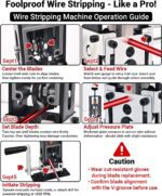 Wire Stripper Machine, 0.06-1 inch Manual Wire Stripping Machine with Replacement Blade, Drill Powered Hand Crank Cable Stripper Tool for Electric Cable Stripping & Scrap Copper Recycling - Image 7