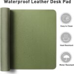 Aothia Desk Protector Mat, Mouse Pad, Non-Slip Waterproof PU Leather Desk Blotter, Laptop, Writing for Office and Home (23.6" x 13.7", Olive Green) - Image 7