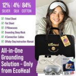 Grounding Sheet Set - King Size, Beige Fitted & Flat Sheets with Pillowcases - 12% Silver Fiber, 4% Silk, 84% Organic Cotton - Conductive Bed Grounded Kit for Better Sleep - Image 3