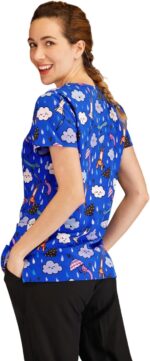 Minty Mint Women's Printed Top Scrubs Sets with Straight Pants - Image 3