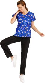 Minty Mint Women's Printed Top Scrubs Sets with Straight Pants - Image 4