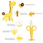 Baby Teething Toys 3-6 Months, Silicone Baby Teether Freezer BPA Free, Babies Teething Relief Sore Gums, Banana Finger Toothbrush, Fruit Shape Giraffe Teether for Infant Boys and Girls - Image 3