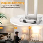 22’’ Touch Control Table Lamps Set of 2, 3 Color Temperatures Bedroom Bedside Lamps, Modern Silver Dimmable Lamps with USB Ports & AC Outlet, Tall Living Room Lamps for Nightstand End Table, 2 Bulbs - Image 4