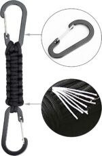 BRAVESHINE Paracord Keychain Carabiner Clip, D Ring Lanyard Hanger Stroller Hook for Water Bottle, Key, Backpacks, Men, Women - Image 6