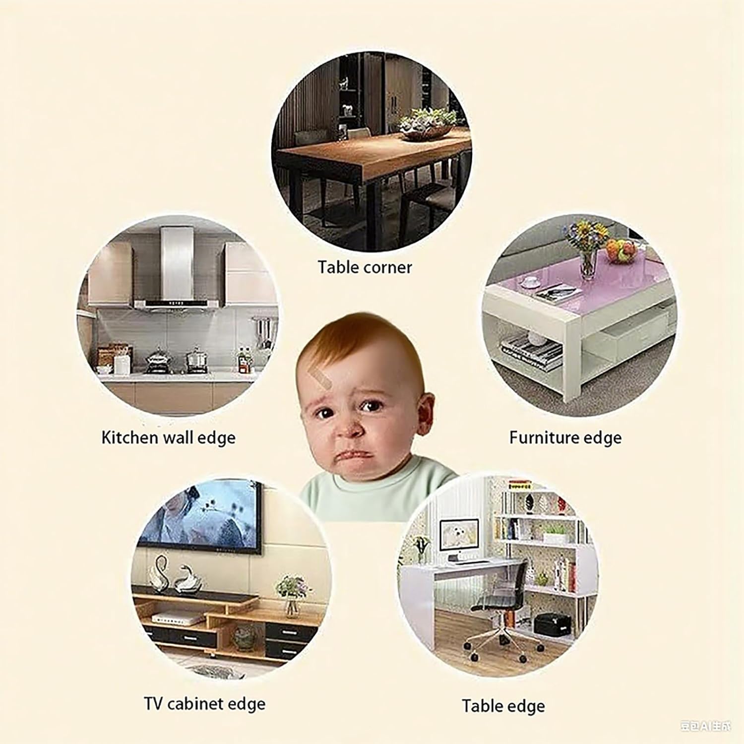 Edge Protector Strip, Corner Protector Baby,Corner Protectors for Furniture with3M Adhesiveft，Safe for Table, Fireplace (0.6x0.6 in Width 13.1 ft Length) - Image 7