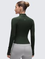 CRZ YOGA Butterluxe Waist Length Jackets for Women - Full Zip Athletic Track Tops with Thumb Holes Pockets - Image 3