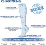 CHARMKING Compression Socks for Women & Men Circulation (8 Pairs) 15-20 mmHg is Best Support for Athletic Running,Cycling - Image 5