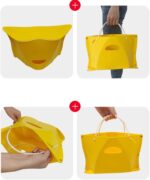 Folding Portable Camping Hiking Stool with Handbag Function - Lightweight Collapsable Travel Chairs for BBQ, Library & Backpacking - Outdoor Ultralight Mini Step Stool Foldable(Yellow Large) - Image 5