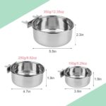 Hypeety Stainless Steel Bird Food Water Bowl Parrot Cage Accessories for Parakeet Bird Dog Cat Parrot Rabbit (Large,5.5 * 2.3in) - Image 3