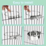 Hypeety Stainless Steel Bird Food Water Bowl Parrot Cage Accessories for Parakeet Bird Dog Cat Parrot Rabbit (Large,5.5 * 2.3in) - Image 4