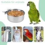 Hypeety Stainless Steel Bird Food Water Bowl Parrot Cage Accessories for Parakeet Bird Dog Cat Parrot Rabbit (Large,5.5 * 2.3in) - Image 5