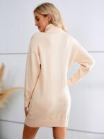 SENFURE Women Turtleneck Sweater Dress Oversized Long Sleeve Knit Pullover Fall Sweater Short Dresses - Image 4