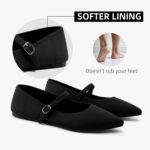 Pointed Toe Flats Knit Ballet Flat Shoes for Women Comfortable with Adjustable Strap,Washable Dressy Casual Flats for Work Office - Image 5