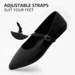 Pointed Toe Flats Knit Ballet Flat Shoes for Women Comfortable with Adjustable Strap,Washable Dressy Casual Flats for Work Office - Image 6