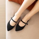 Pointed Toe Flats Knit Ballet Flat Shoes for Women Comfortable with Adjustable Strap,Washable Dressy Casual Flats for Work Office - Image 7