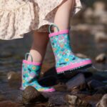 landchief Toddler Rain Boots, Kids Rain Boots Waterproof Rubber Boots for Girls and Boys with Fun Patterns and Easy-On Handles - Image 3