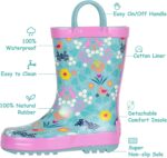 landchief Toddler Rain Boots, Kids Rain Boots Waterproof Rubber Boots for Girls and Boys with Fun Patterns and Easy-On Handles - Image 5