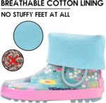 landchief Toddler Rain Boots, Kids Rain Boots Waterproof Rubber Boots for Girls and Boys with Fun Patterns and Easy-On Handles - Image 6