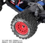 12mm Hex RC Wheel Tires for 1/16 Mini Maxx & Mini XRT MJX 16207 16210 16209 16208,HSP 94186,E-Revo,L0 S1 1/18 Mini LMT RC Crawler Car Truck,RC Drift Wheels,Mini RC Truck Tires 4PCS,Red - Image 4