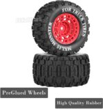 12mm Hex RC Wheel Tires for 1/16 Mini Maxx & Mini XRT MJX 16207 16210 16209 16208,HSP 94186,E-Revo,L0 S1 1/18 Mini LMT RC Crawler Car Truck,RC Drift Wheels,Mini RC Truck Tires 4PCS,Red - Image 5
