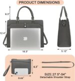 YZAOLL 15.6" Vegan Leather Laptop Bag for Women Lightweight Water-Resistant Work Tote & Briefcase for Travel,College,Office - Image 4