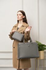 YZAOLL 15.6" Vegan Leather Laptop Bag for Women Lightweight Water-Resistant Work Tote & Briefcase for Travel,College,Office - Image 9