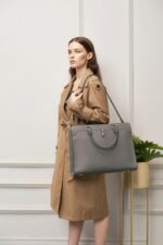 YZAOLL 15.6" Vegan Leather Laptop Bag for Women Lightweight Water-Resistant Work Tote & Briefcase for Travel,College,Office - Image 10