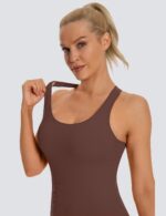 MathCat Seamless Workout Tank Top for Women with Built in Bra, Padded Racerback Ribbed Athletic Yoga Camisole - Image 6