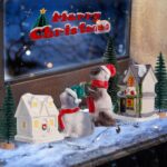 Bbiamsleep Christmas Cat Figurines with Houses Village Accessories, Resin Cat Figurine with Christmas Scarf Hat Ornament for Home Holiday Decor Scene, Set of 13 - Image 7