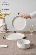 Pure & Practical Plates and Bowls Set for 6,FOBENTA 18 Piece White Dinnerware Sets – Ceramic Dish Set for Everyday Simplicity & Wellness Living - Image 3
