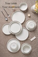 Pure & Practical Plates and Bowls Set for 6,FOBENTA 18 Piece White Dinnerware Sets – Ceramic Dish Set for Everyday Simplicity & Wellness Living - Image 7