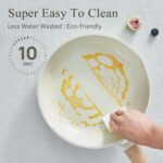 22 Pcs Pots and Pans Set Non Stick Non-Toxic Ceramic Kitchen Cookware Sets Nonstick Pot&Pan With Lid Cream White Granite Induction Compatible with Glass Lids Crepe - Image 3