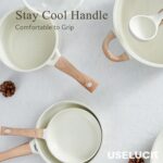 22 Pcs Pots and Pans Set Non Stick Non-Toxic Ceramic Kitchen Cookware Sets Nonstick Pot&Pan With Lid Cream White Granite Induction Compatible with Glass Lids Crepe - Image 9