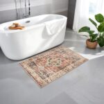 2 Pcs Washable Indoor Doormat 24" x 36" Non Slip Retro Floor Mat Area Rug Absorbent Entrance Rug Distressed, Accent Throw Rug for Bedroom Kitchen Entryway Bathroom (Terracotta, 24" x 36") - Image 3