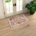 2 Pcs Washable Indoor Doormat 24" x 36" Non Slip Retro Floor Mat Area Rug Absorbent Entrance Rug Distressed, Accent Throw Rug for Bedroom Kitchen Entryway Bathroom (Terracotta, 24" x 36") - Image 5