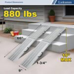 LIEKUMM 66" L x 9" W Steel Folding Loading Ramps for Pickup Trucks, Motorcycles, ATVs & Lawn Mowers, Heavy Duty 880 lbs Truck Bed Ramps 2-Pack with Anti-Slip Surface - Image 3