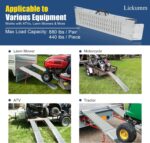 LIEKUMM 66" L x 9" W Steel Folding Loading Ramps for Pickup Trucks, Motorcycles, ATVs & Lawn Mowers, Heavy Duty 880 lbs Truck Bed Ramps 2-Pack with Anti-Slip Surface - Image 6