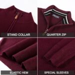 PJ PAUL JONES Men Quarter Zip Pullover Sweaters Lightweight Knit Dress Sweater for Glof Work Casual - Image 7