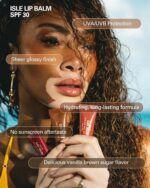 Cay Skin Isle Lip Balm SPF 30 – High Shine, Hydrating + Sheer Lip Gloss in Vanilla Brown Sugar Flavor – Formulated with Natural Ingredients for All Skin Tones – Bad Gyal Berry, 0.35 oz - Image 3