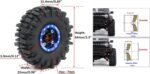 HOBBYSOUL RC 64mm Tall 1.0 Mud Slingers Tires Wheels, Soft Sticky 1.0 Tires Tyres & Metal 1.0 beadlock Wheels for RC Micro Rock Crawler 1/24 SCX24 FMS24 FCX24 1/18 TRX4M - Image 3