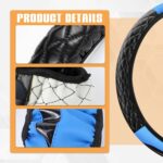 Car Steering Wheel Cover, Leather Steering Wheel Covers Protector, Comfortable & Breathable Cars Wheel Cover Fits 15 Inch, Universal Interior Car Accessories for Most Vehicles (Blue) - Image 4