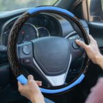 Car Steering Wheel Cover, Leather Steering Wheel Covers Protector, Comfortable & Breathable Cars Wheel Cover Fits 15 Inch, Universal Interior Car Accessories for Most Vehicles (Blue) - Image 5