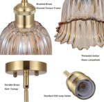 Modern Gold Pendant Light Brushed Brass Mid Century Chandelier Amber Glass Shades Adjustable Rods Farmhouse Ceiling Hanging Lighting Fixture Kitchen Island Dining Room Bedroom - Image 6