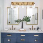 5 Light Bathroom Vanity Lights Brushed Nickel Bathroom Lighting Fixtures Over Mirror with Clear Glass Shades, Modern Industrial Wall Sconces Vanity Lighting Fixture for Bedroom Living Room - Image 4