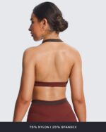 Aoxjox Women's Color Block Halter Workout Sports Bras Fitness Athletic Vanessa Bra Yoga Crop Tank - Image 6