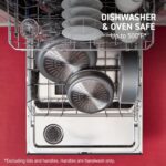 T-fal Ingenio Nonstick Cookware Set 10 Piece, Induction, Oven Broiler Safe 500F, Cookware, Pots and Pans, RV, Camping, Oven, Broil, Dishwasher Safe, Detachable Handle, Red - Image 8