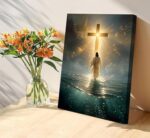 Jesus Walking On Water Canvas Wall Art Jesus Christ Wall Decor Picture Christianity Cross Poster Print Painting for Living Room Bedroom Prayer Room Home Decorate Prepare To Hang - Image 8