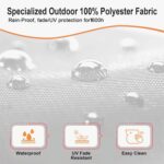 Outdoor Round Daybed Cushion Cover,Replacement Patio 66" Sun Bed 4 in 1 Rain-Proof Cover,Fade Resistant [Filling Foam and Pillow Not Included] (Ivory White) - Image 3