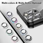 Kucheed Diamond Camera Lens Protector for iPhone 16 Pro/iPhone 16 Pro Max, Bling 9H Tempered Glass Camera Cover, Individual Automatic Alignment Metal Rings, Glitter Phone Lens Cover Film Stickers - Image 3